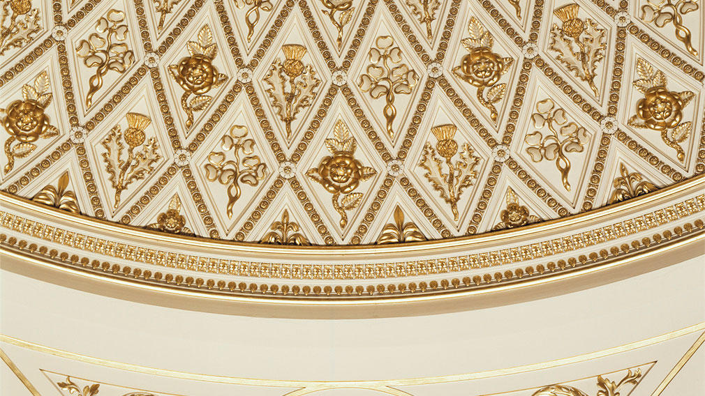Symbols in the Music Room ceiling ceiling