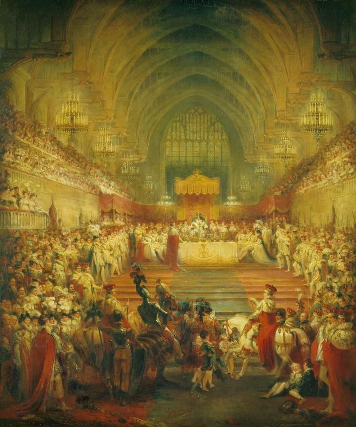 The Banquet at the Coronation of George IV 1821-22, RCIN 404463 Coronation banquet of George IV.jpg