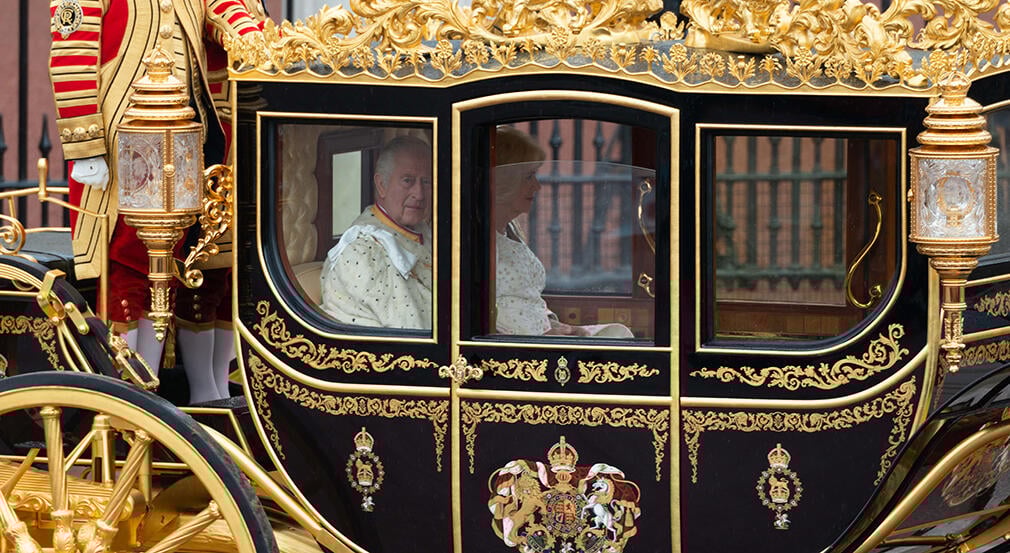 The Diamond Jubilee State Coach during the Coronation of King Charles III The Diamond Jubilee State Coach during the Coronation of King Charles III
