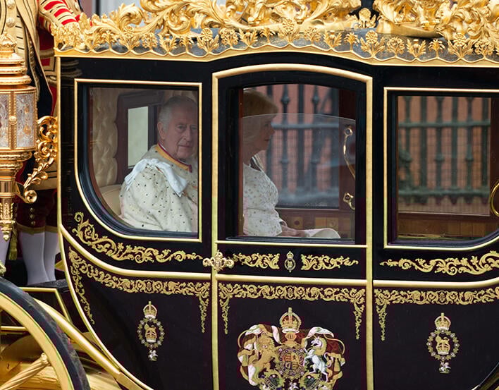 The Diamond Jubilee State Coach during the Coronation of King Charles III