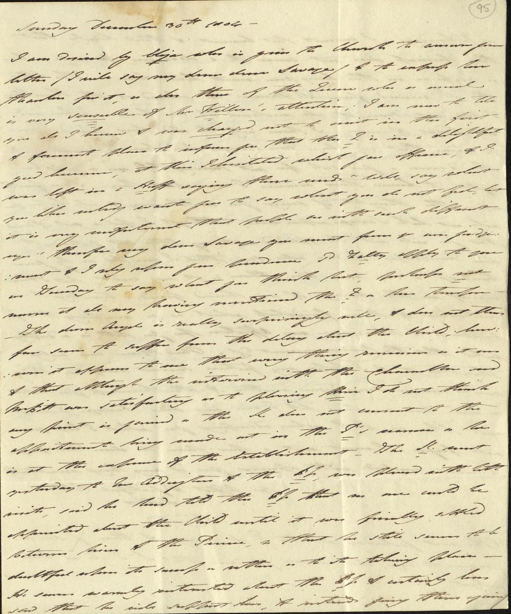 Letter from Princess Sophia to George Villiers, 1804. RA GEO/ADD/13/95
