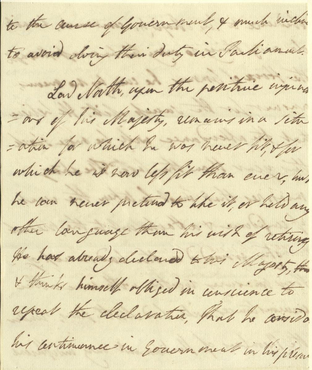 Lord North to George III offering his resignation, 10 November 1778. GEO/MAIN/3108-3110
