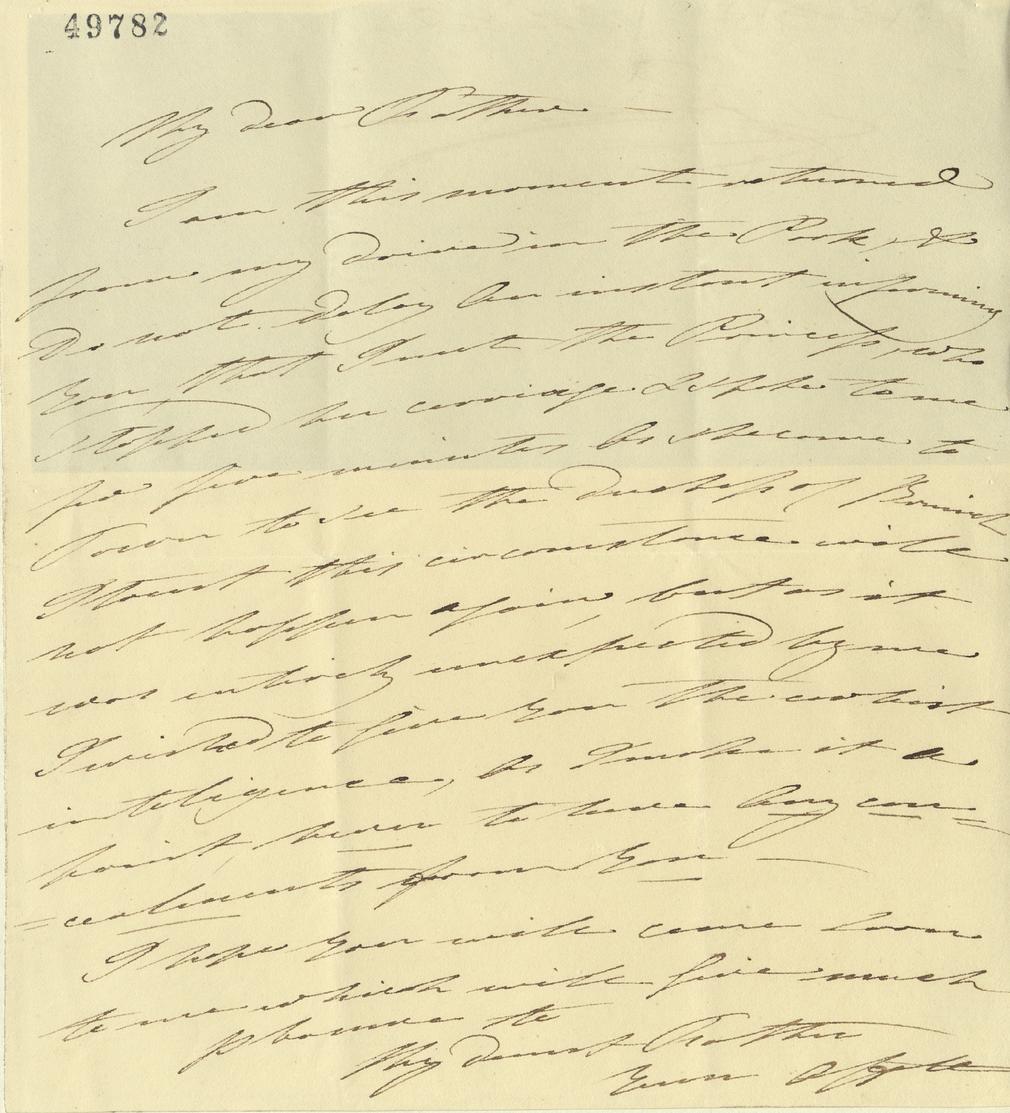 Letter from Princess Charlotte of Wales to her father, the Prince Regent, in 1813. GEO/MAIN/49782