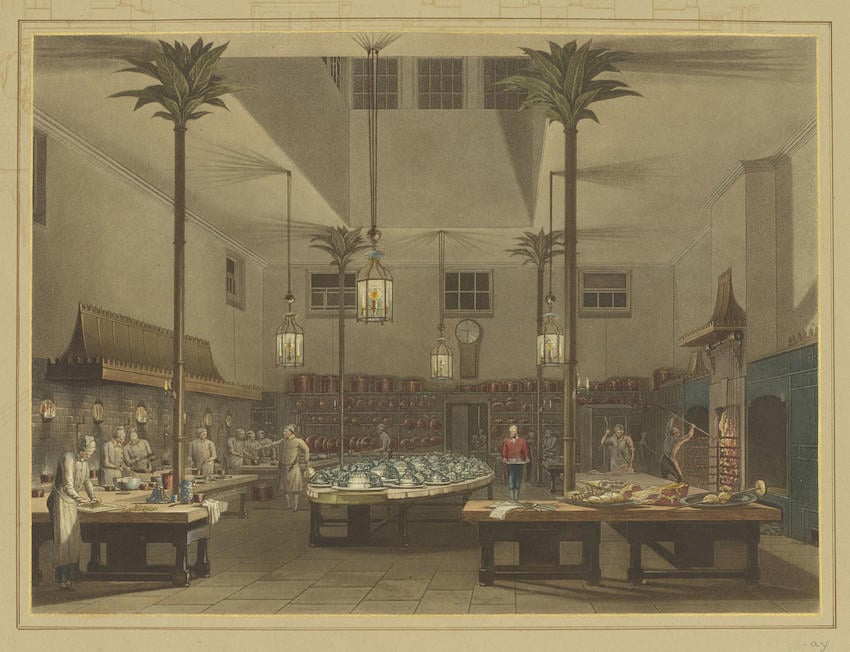 Kitchen, Brighton Pavilion, 1838 RCIN 708000.ay Kitchen at Brighton Pavilion