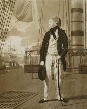 Prince William in midshipman's uniform, 1782, RCIN 605494 Prince William at sea, 1782