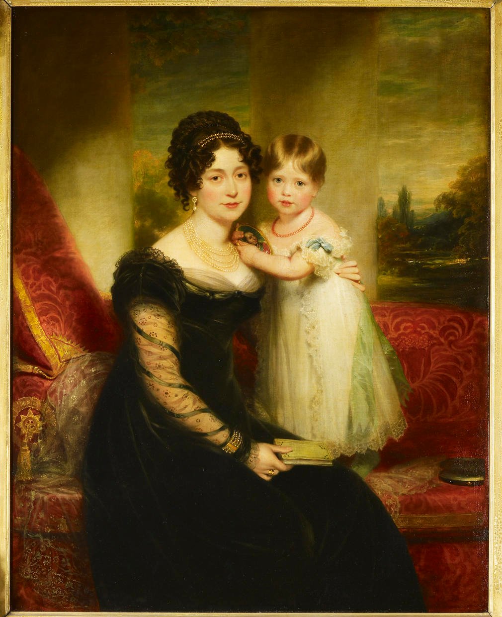 Victoria, Duchess of Kent, with Princess Victoria by Sir William Beechey, 1821, RCIN 407169