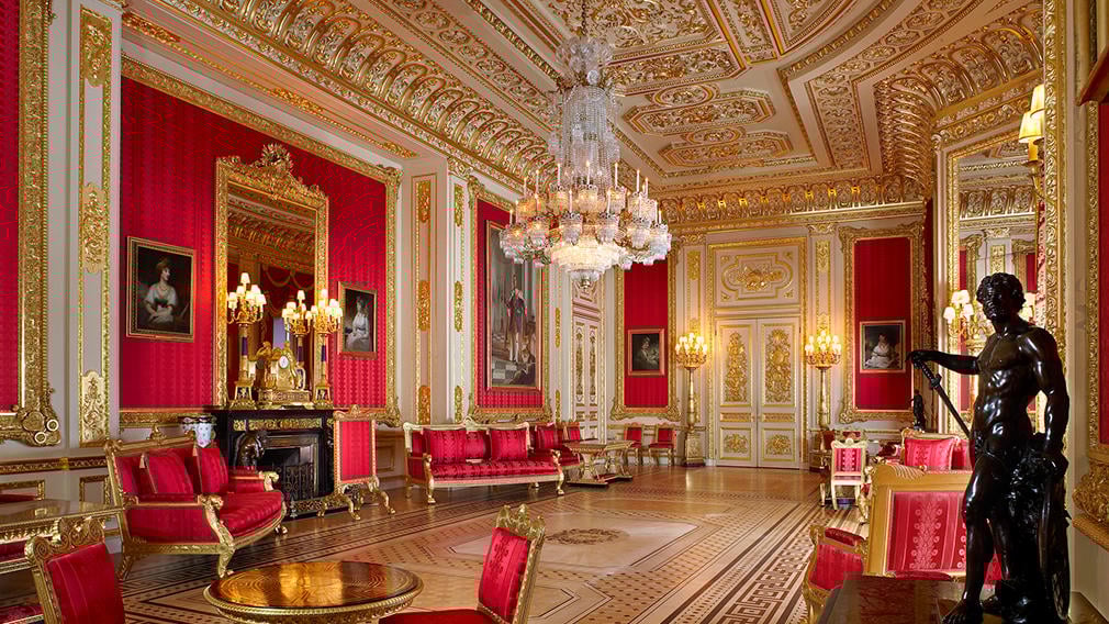 The Crimson Drawing Room Semi State Rooms at Windsor Castle