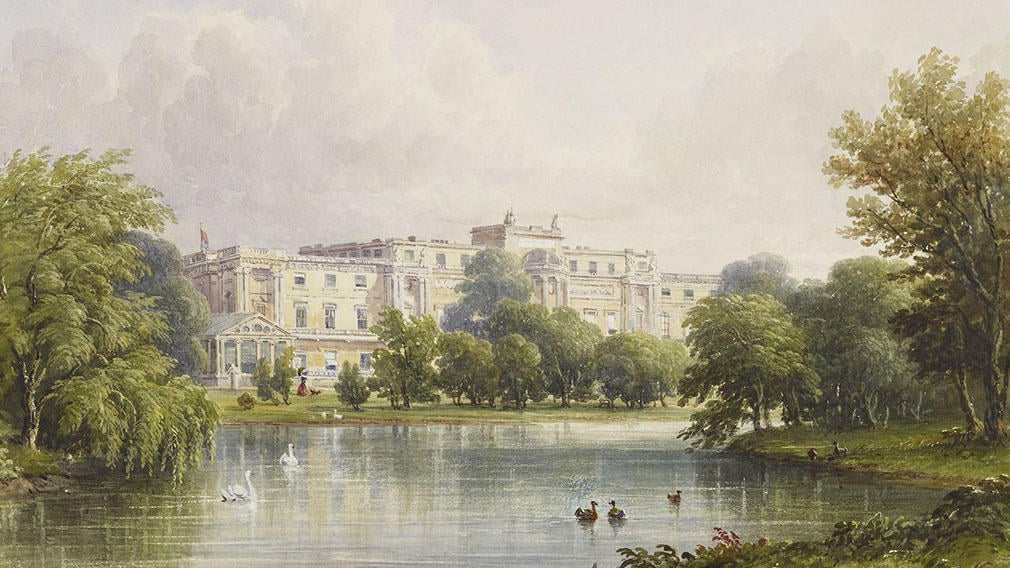 Watercolour of the garden, 17 August 1839 Watercolour of the garden, 17 August 1839