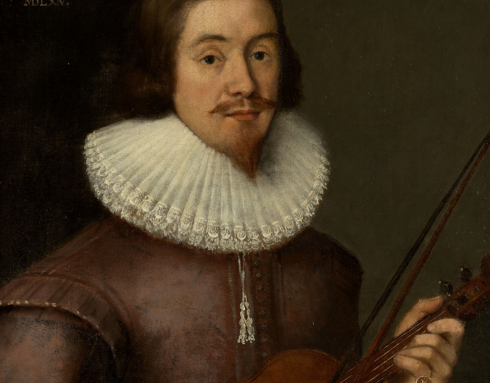 Portrait of a Man known as David Rizzio, attributed to British School, RCIN 401172 Portrait of David Rizzio holding a violin